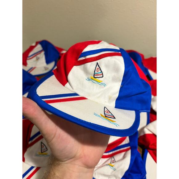 Vintage Kids Hat Cap Lot Sailing Sail Boat 80s 90s - Picture 2 of 7